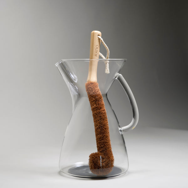 Coffee Brush Coffeemaker Brush For Chemex With White Handle, Gray Coffee Brush Coffeemaker Brush For Chemex With White Handle, Gray