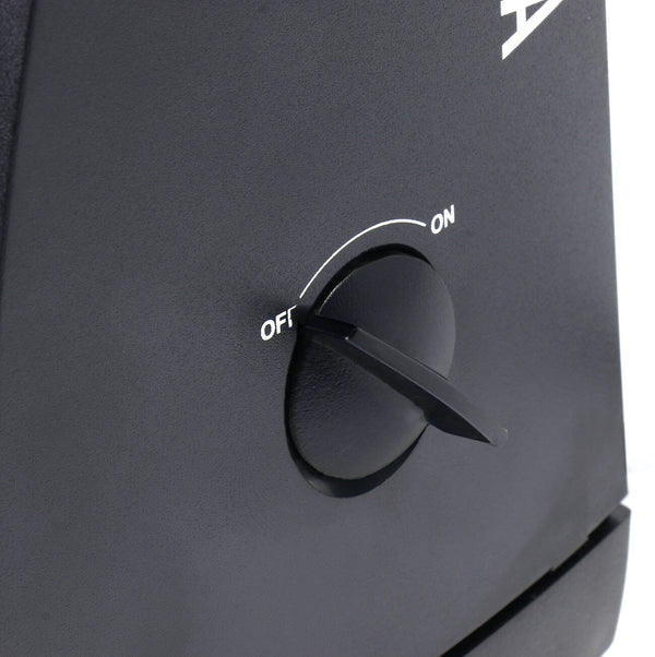 Encore Coffee Grinder in Black close up of off/on switch#color_black