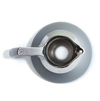 Bright silver thermal carafe top down view#color_bright-silver