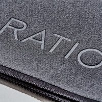 Microfiber towel close up of Ratio logo